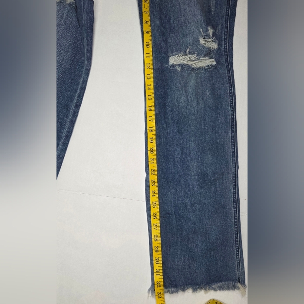 New Judy Blue High Waist Straight Leg Jeans Size 1/25 Distressed Raw Hem - Picture 11 of 11